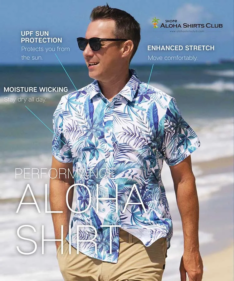 Aloha Palm Wrinkle Free Men's Shirt