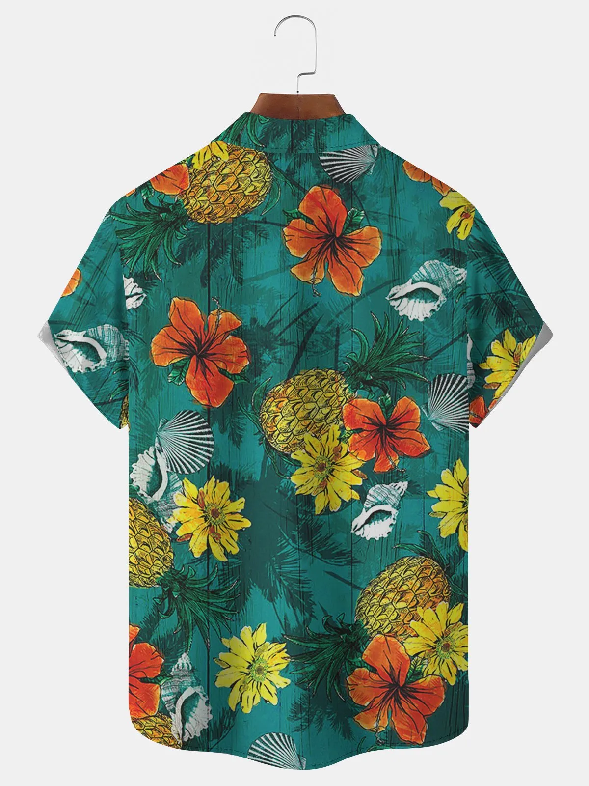 Alohadaddy Beach Vacation Hibiscus Flower Pineapple Coconut Tree Silhouettes Men's  Free Seersucker Plus Size Customized Available Shirts