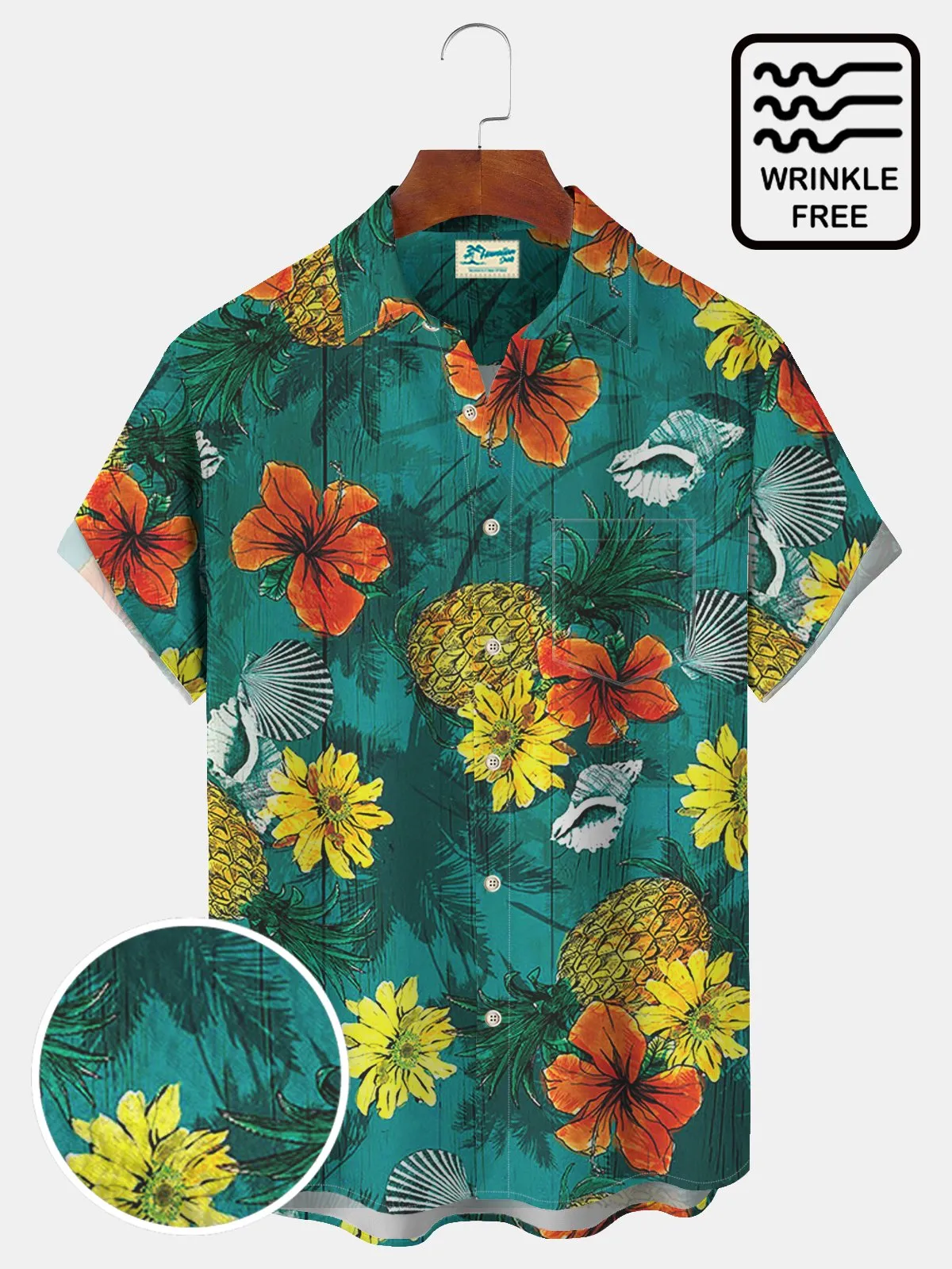 Alohadaddy Beach Vacation Hibiscus Flower Pineapple Coconut Tree Silhouettes Men's  Free Seersucker Plus Size Customized Available Shirts