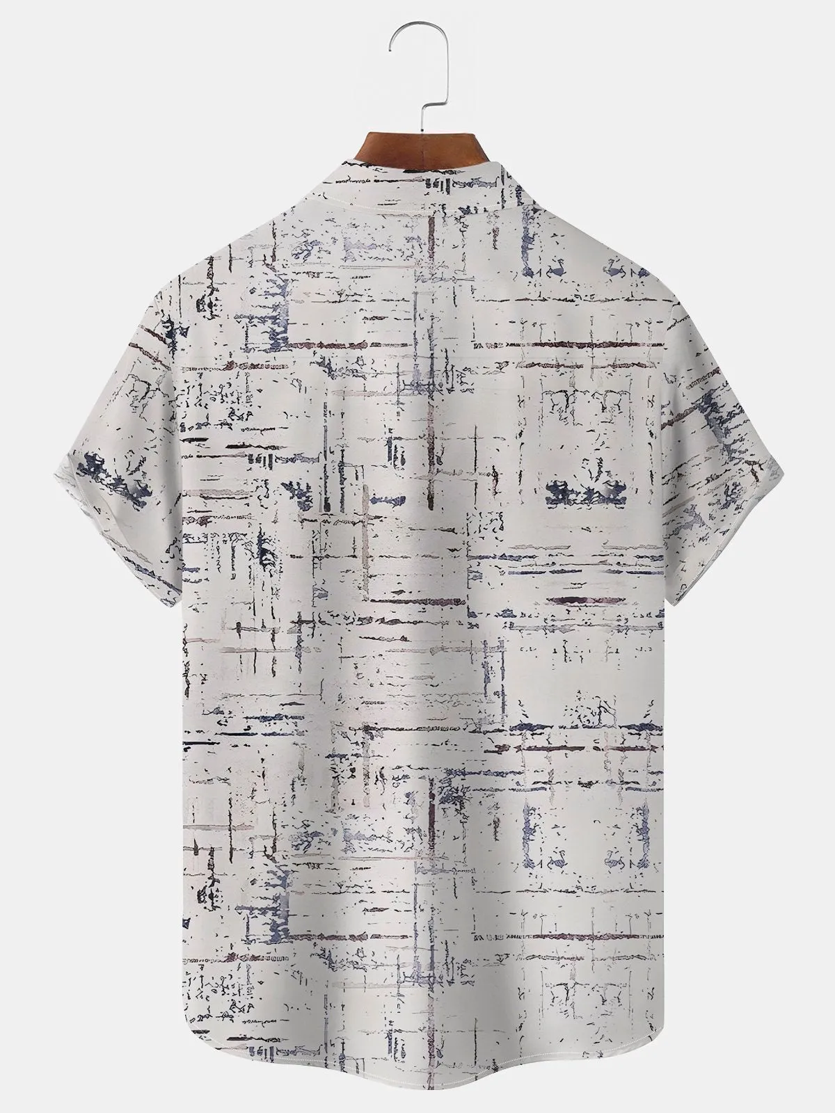 Alohadaddy Beach Vacation White Men's Hawaiian Shirt Vintage Textured Wrinkle Free Seersucker Pocket Camp Shirt Big Tall