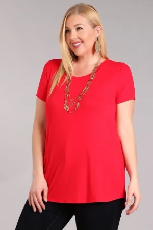 Anita | Solid Cap Sleeve Tee | Red *FINAL SALE* (Small and Medium Left)
