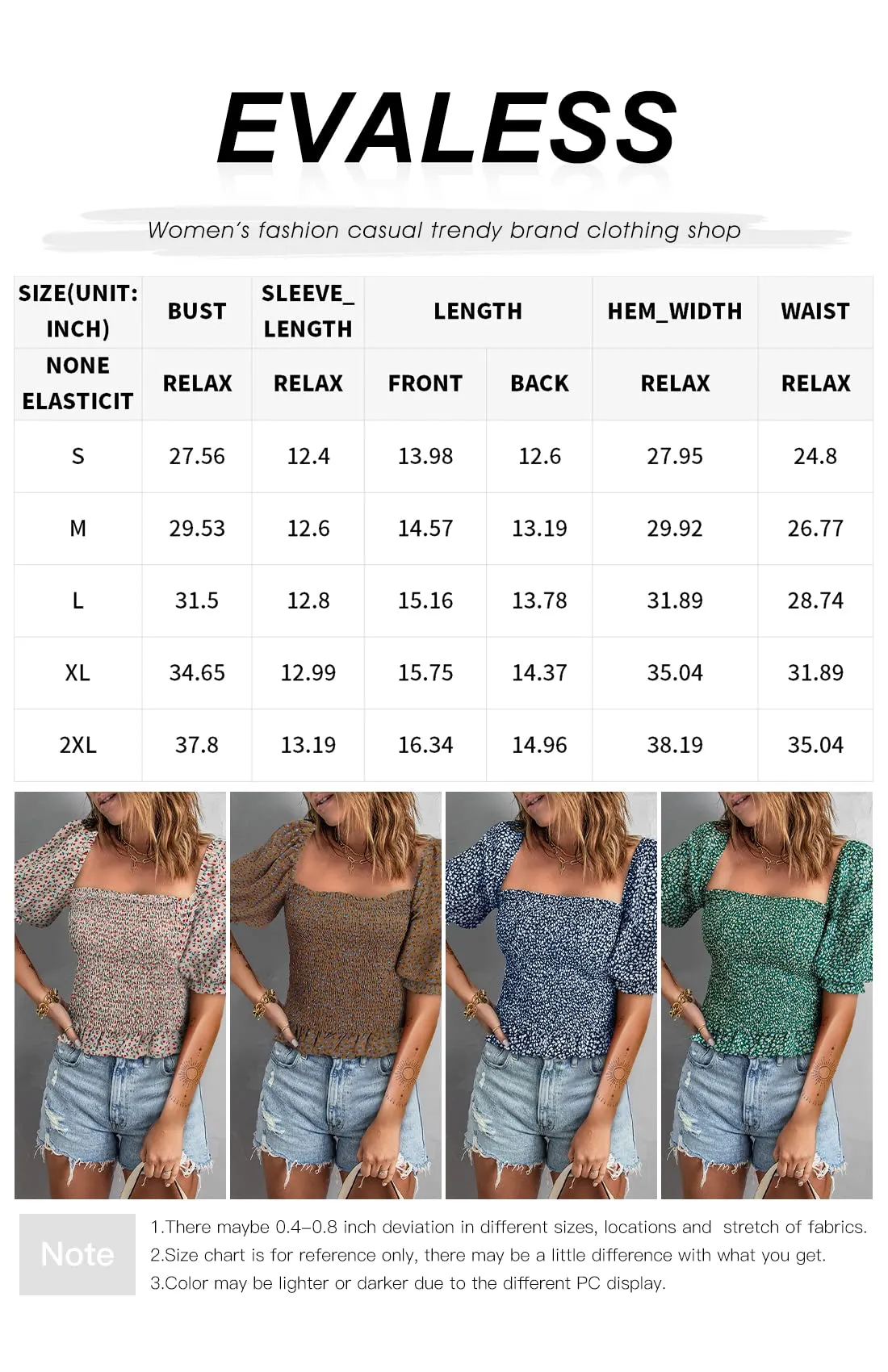Apricot Long Sleeve Plan Blouses for Women Puff Long Sleeve Square Neck Tops Off The Shoulder Floral - EVALESS