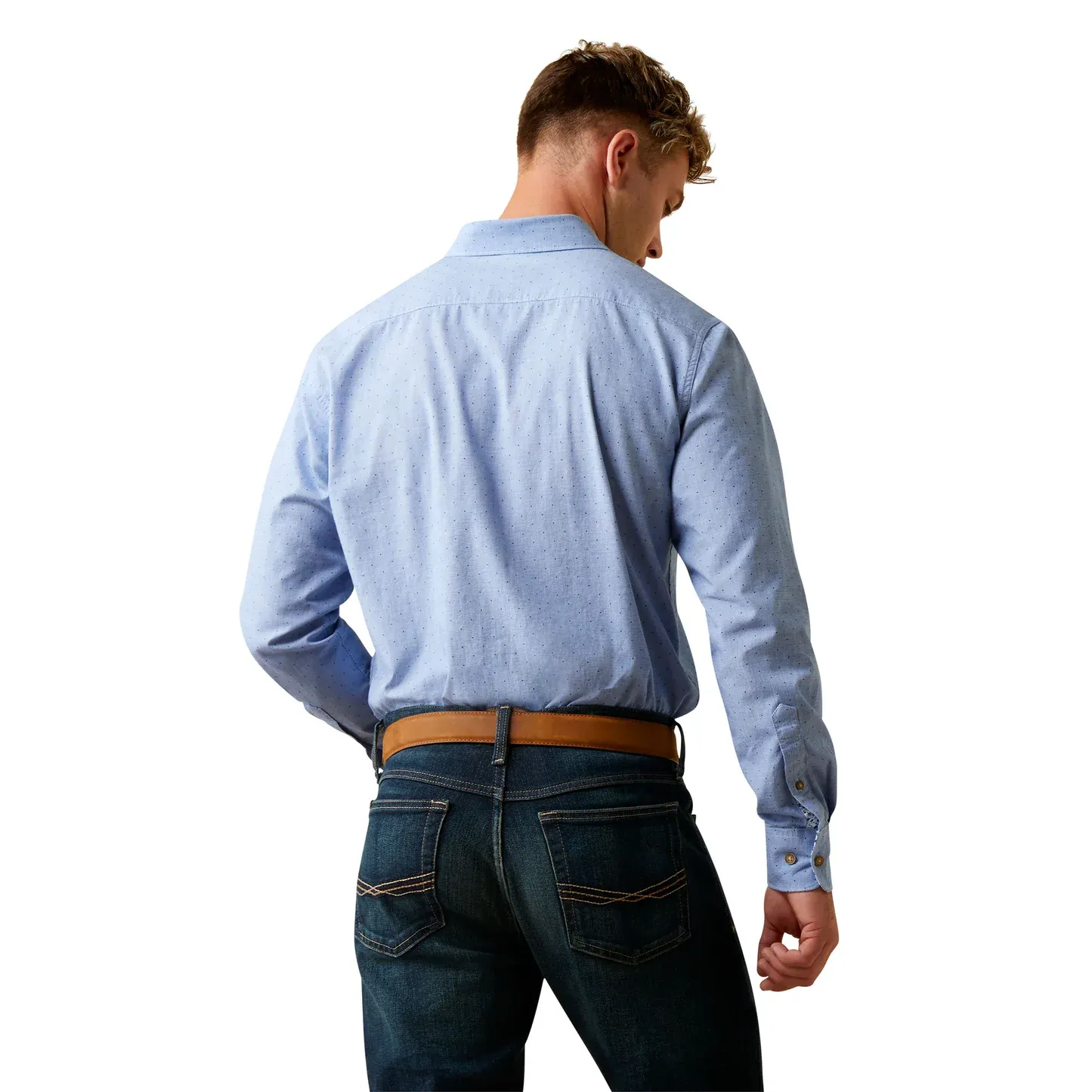 Ariat® Men's Dots Stretch Blue Button Down Shirt