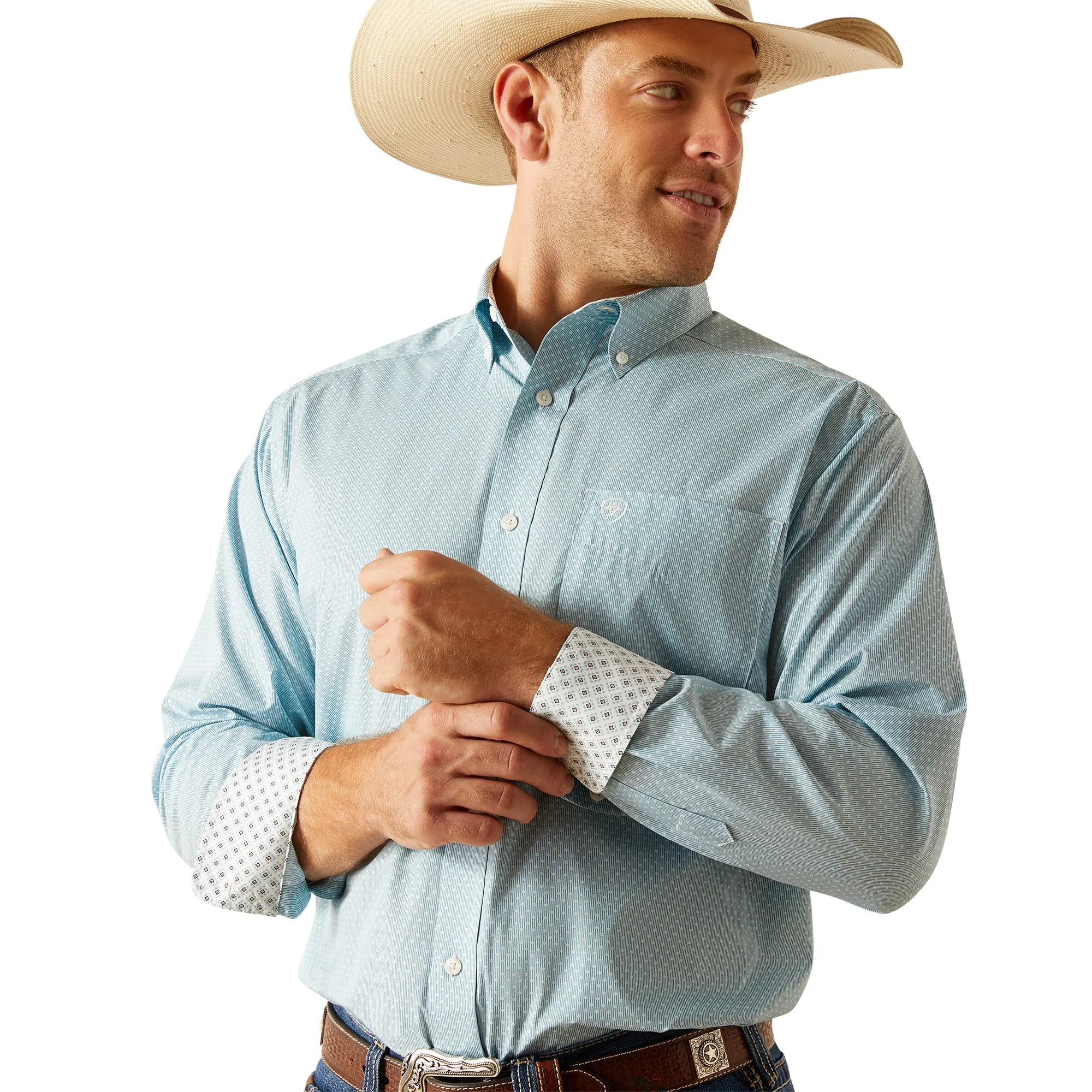ARIAT PORCELIAN BLUE WRINKLE FREE CLASSIC FIT SHIRT