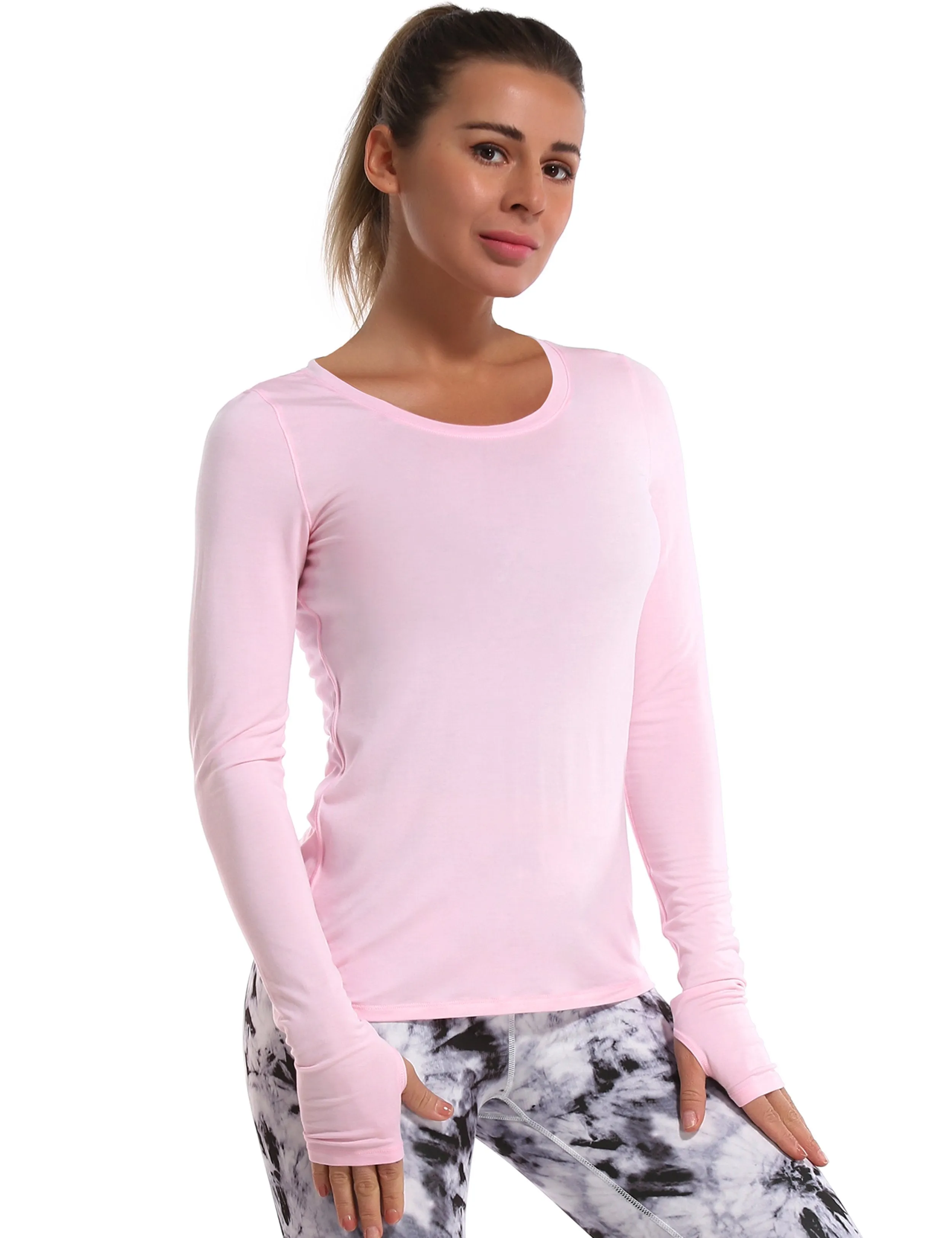Athlete Long Sleeve Tops lightpink ins_Tall Size