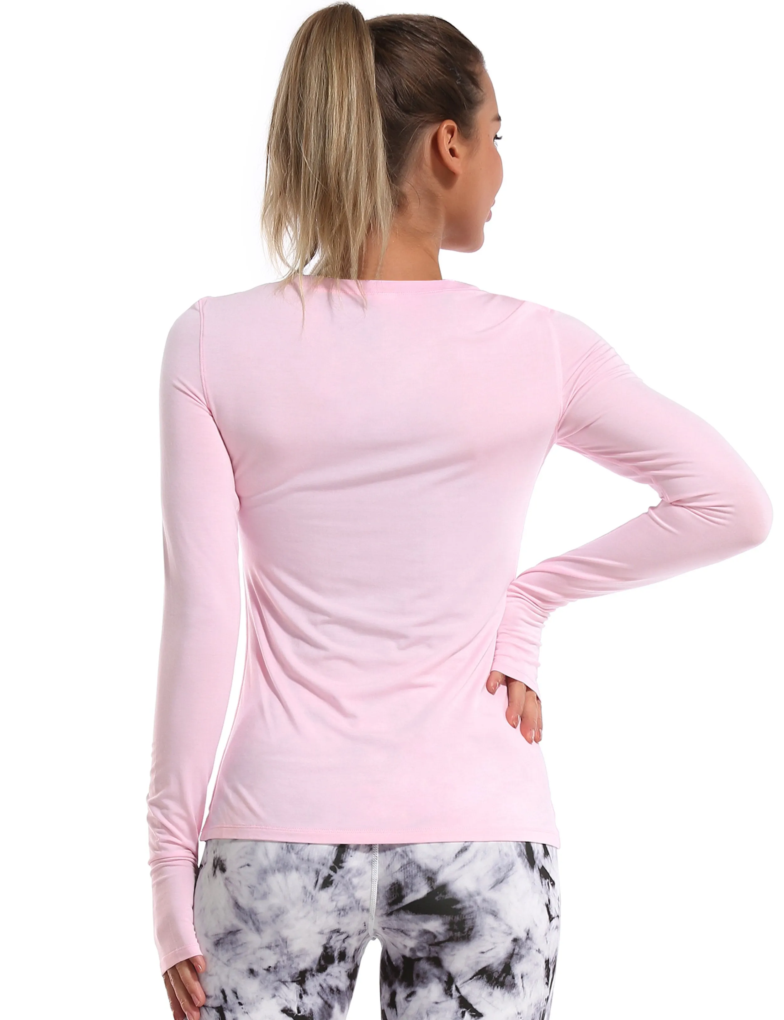 Athlete Long Sleeve Tops lightpink ins_Tall Size