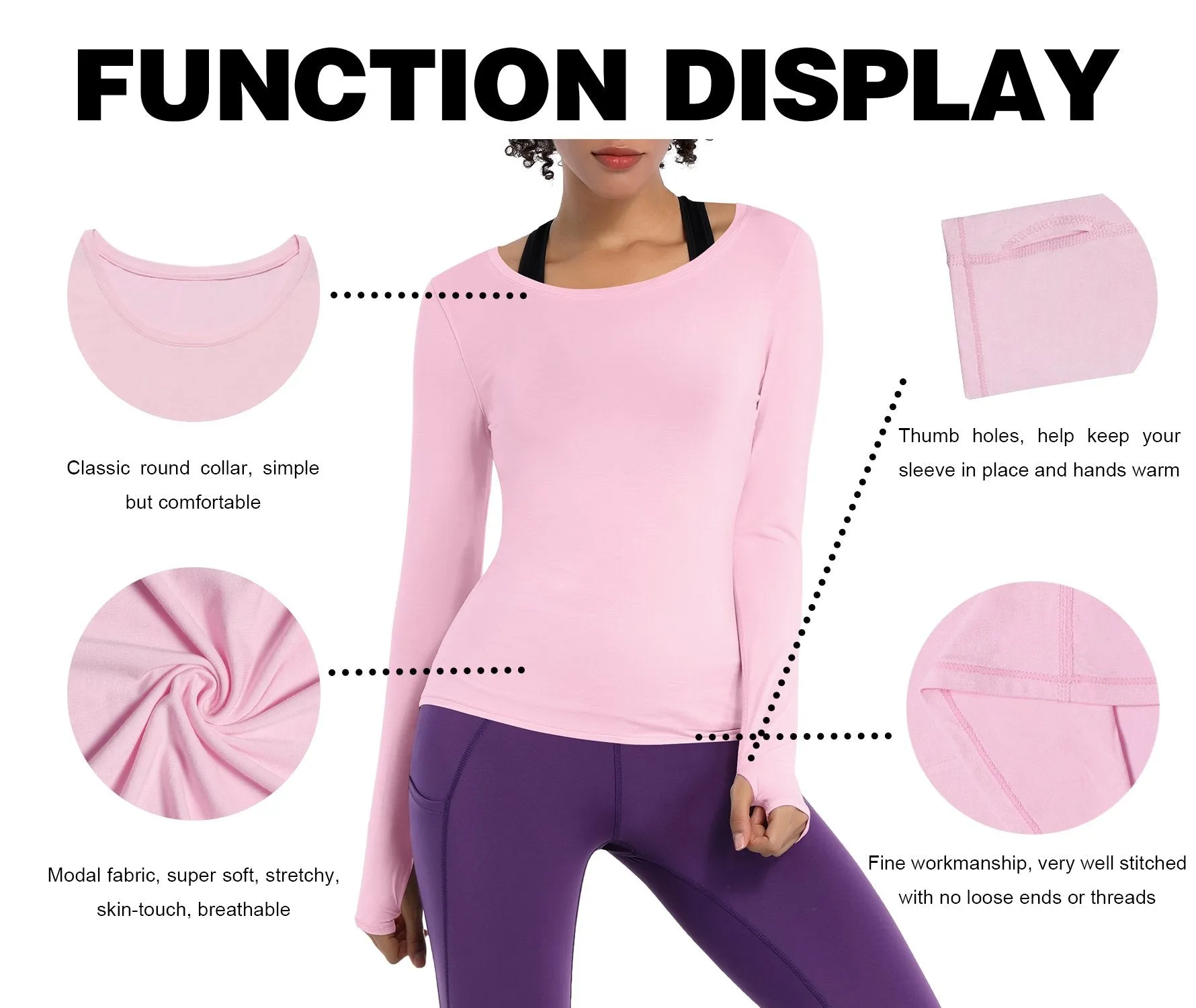 Athlete Long Sleeve Tops lightpink ins_Tall Size