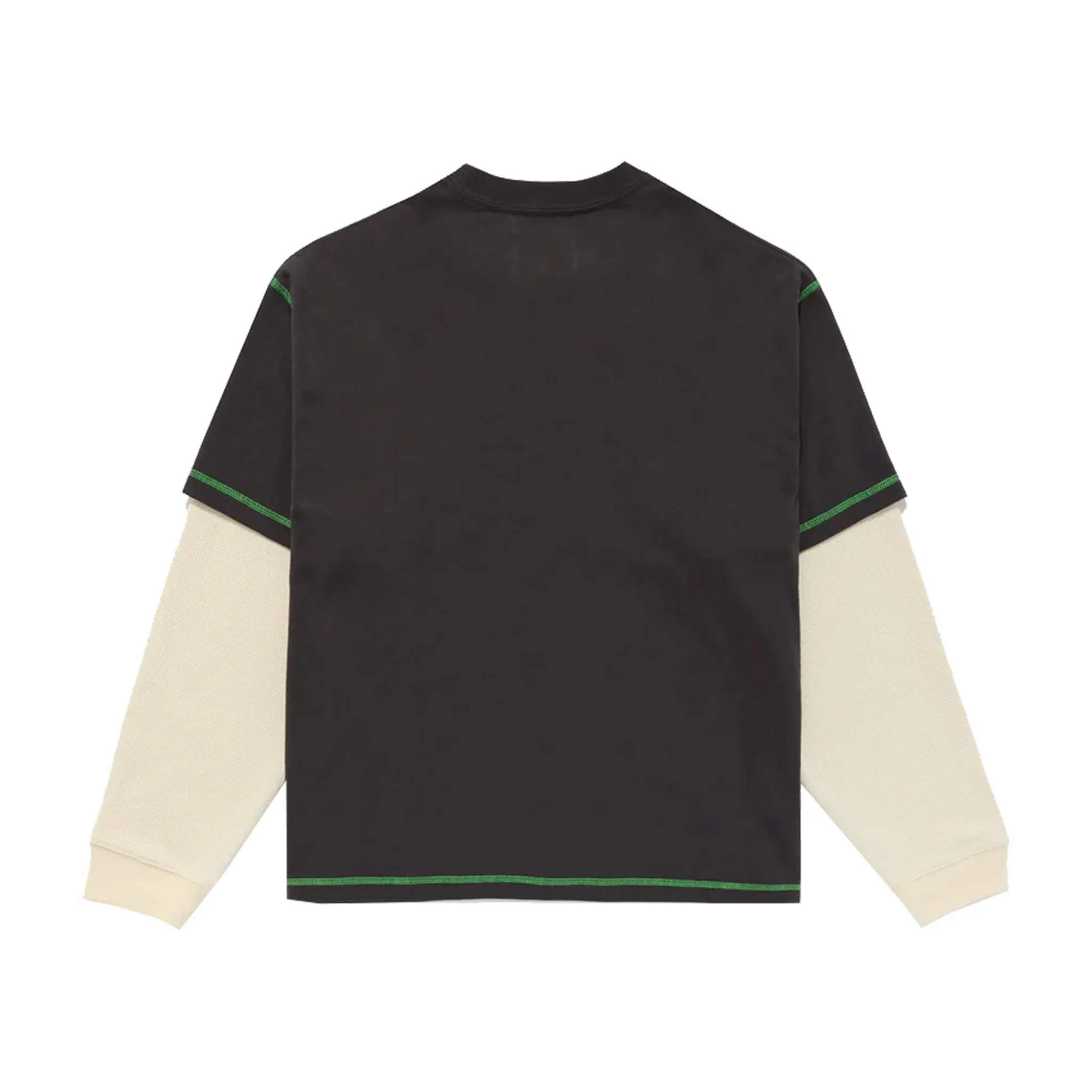Awake NY Waffle Layered Contast Stitch Tee (Charcoal)