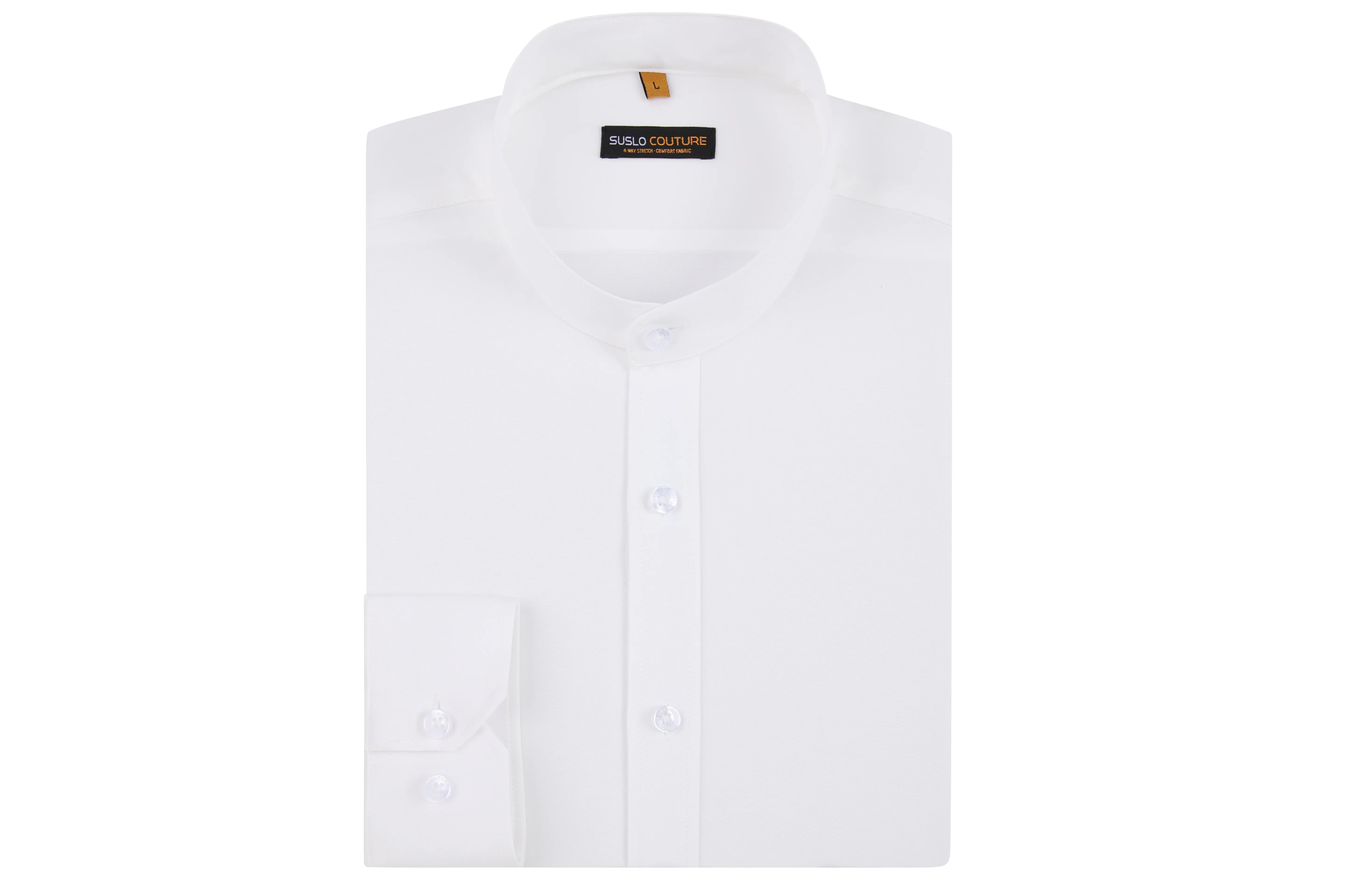 Banded Collar Solid - White