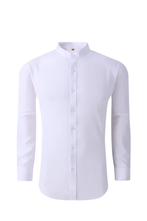 Banded Collar Solid - White