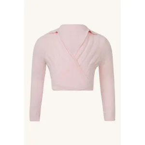 bardot junior - ellie cross over knit top - sorbet pink
