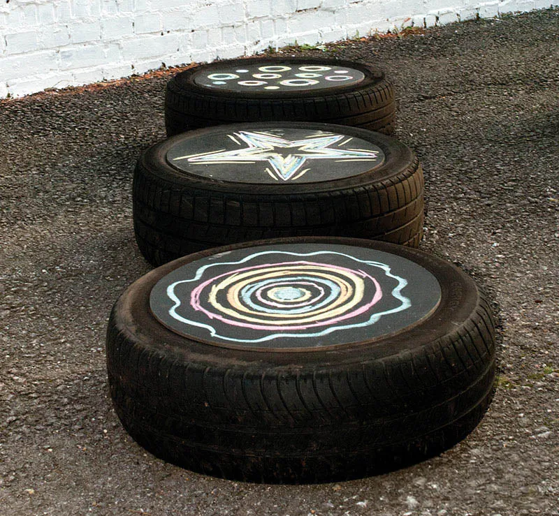 Blackboard Tyre Table Tops (3Pk)
