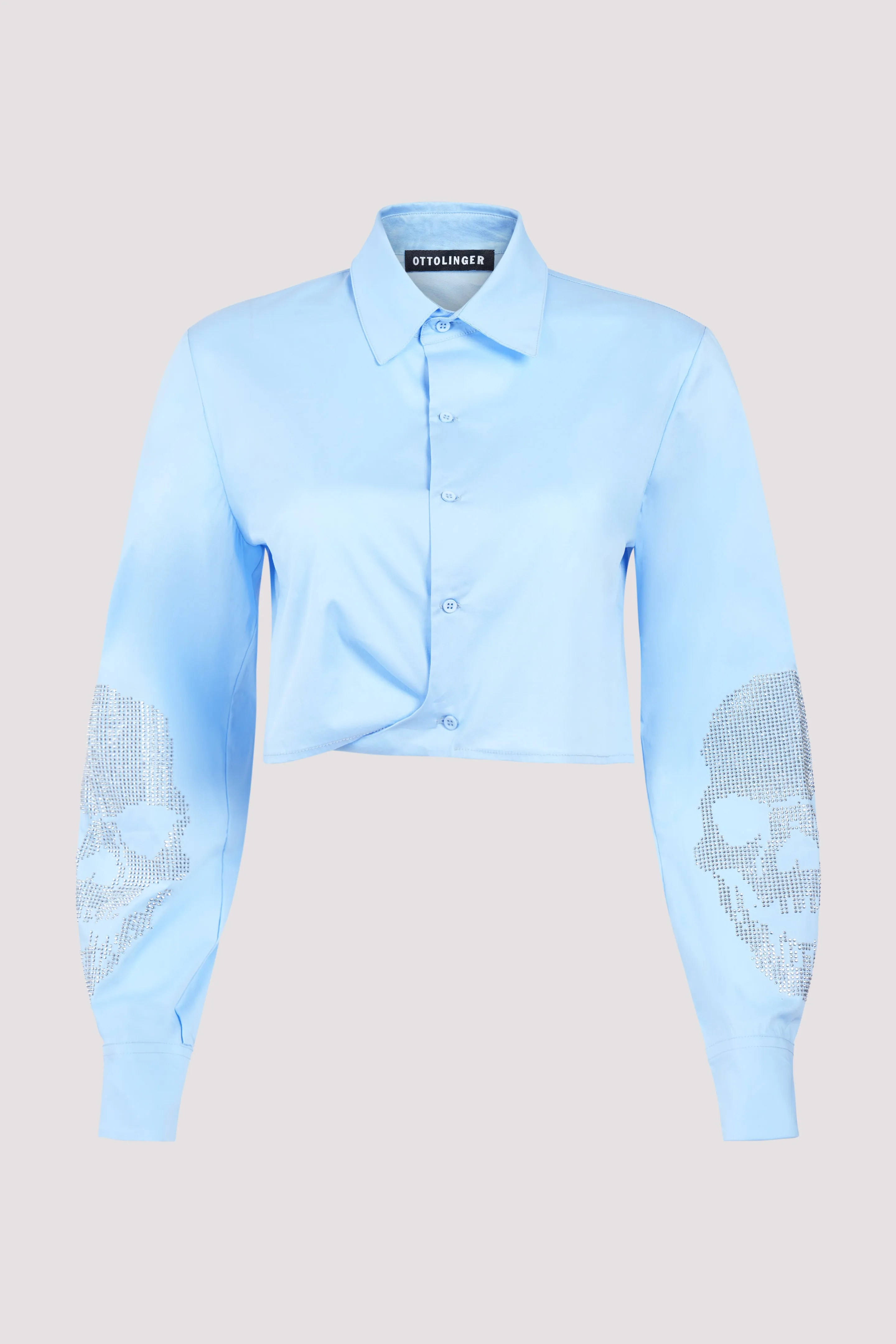 Blue Fitted Wrap Shirt
