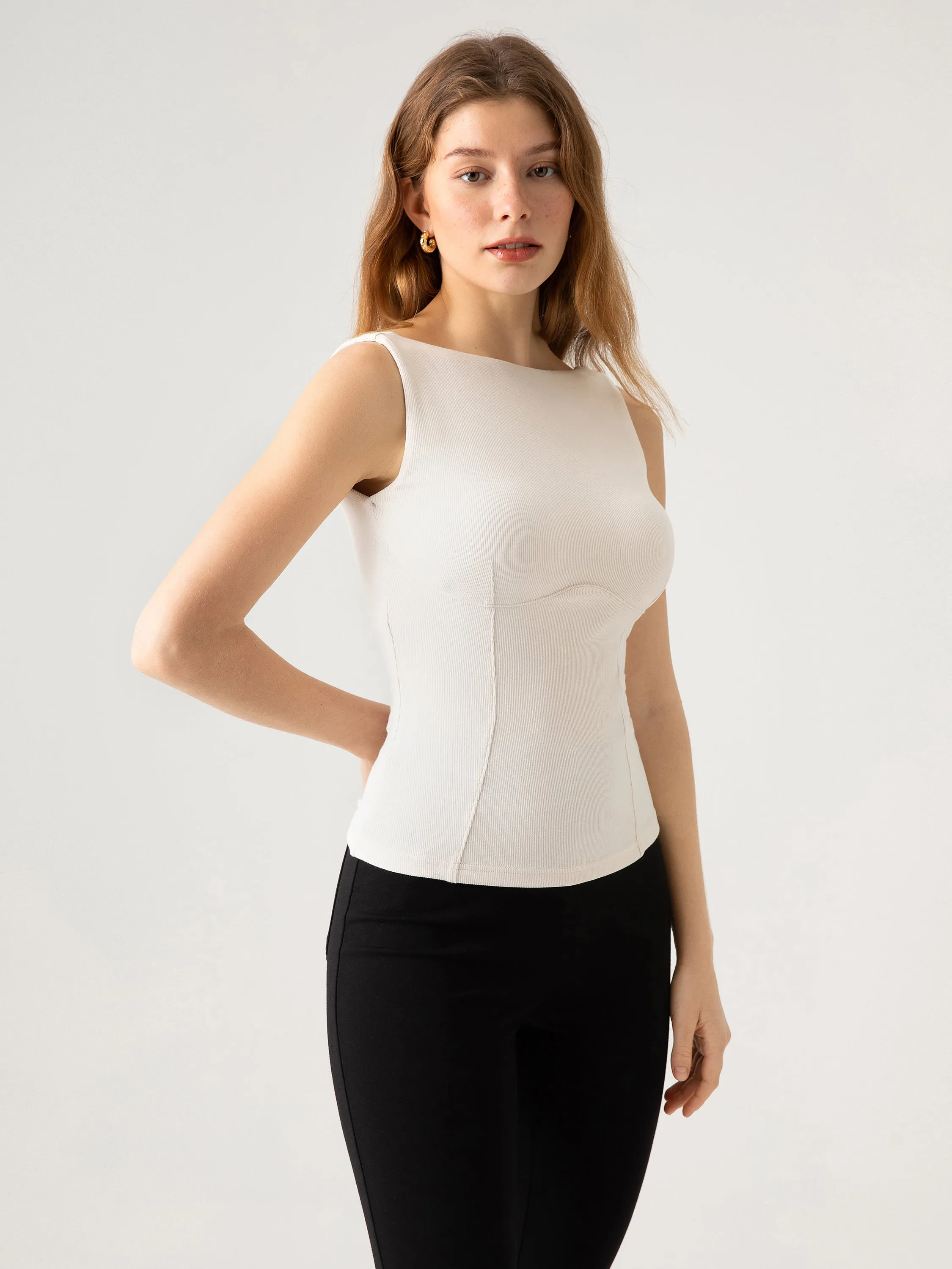 Bustier Boatneck Open-Back Brami Tank