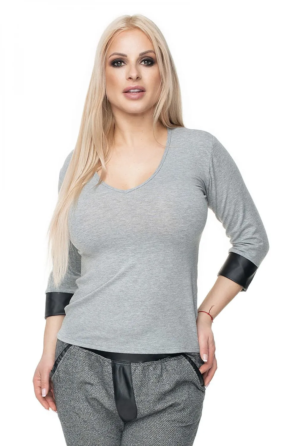 Cotton Blouse With A V-neck PeeKaBoo