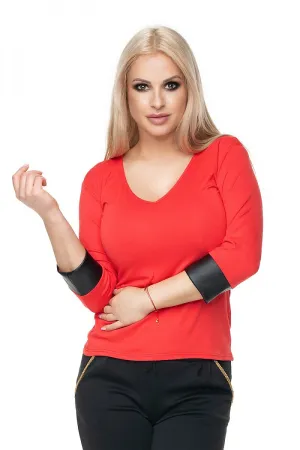 Cotton Blouse With A V-neck PeeKaBoo