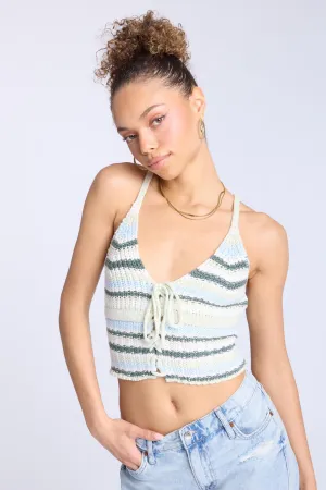 Crochet-Style Tie-Front Tank Top