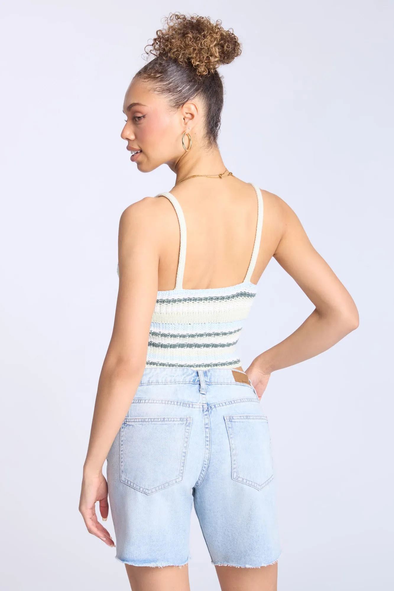 Crochet-Style Tie-Front Tank Top