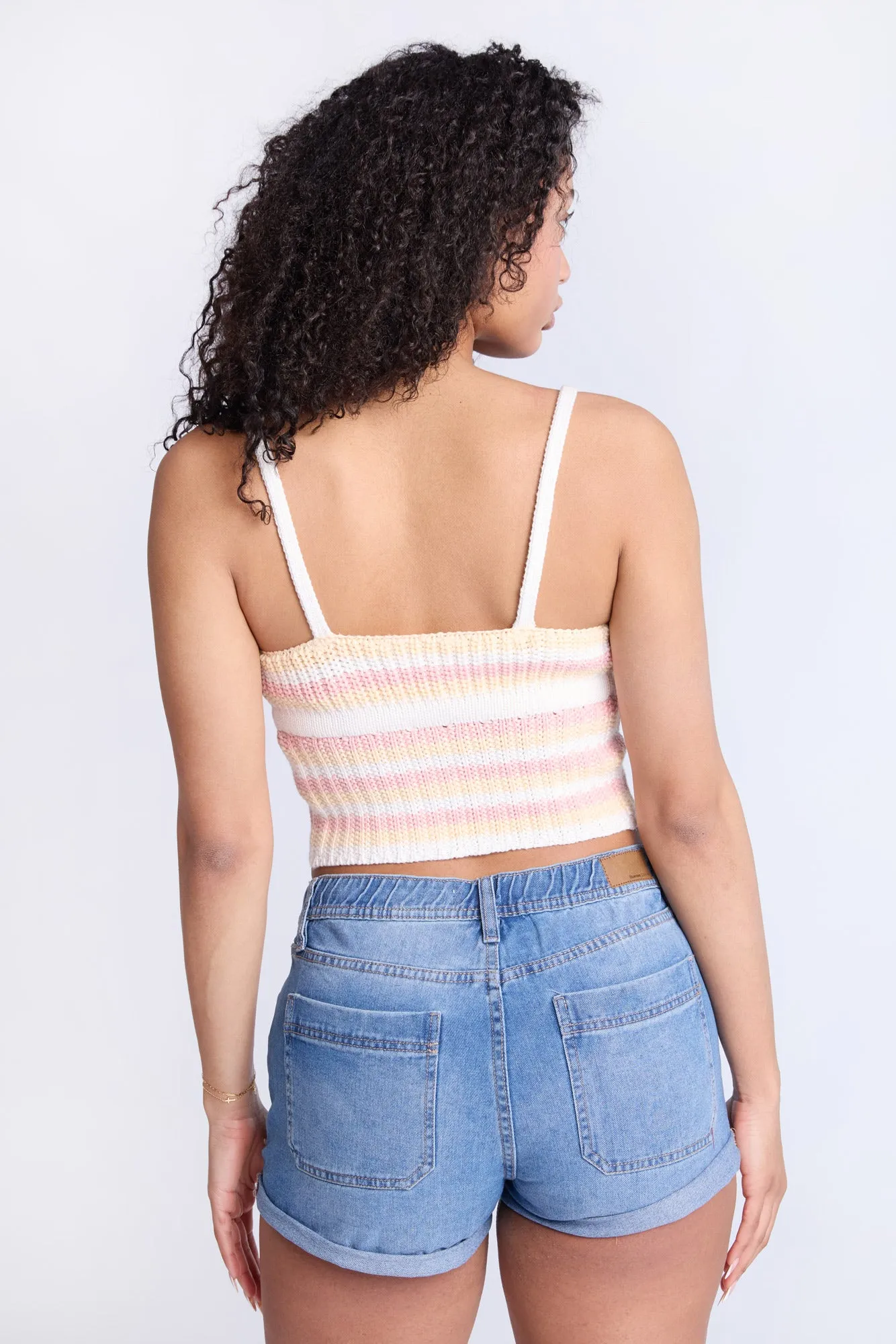 Crochet-Style Tie-Front Tank Top