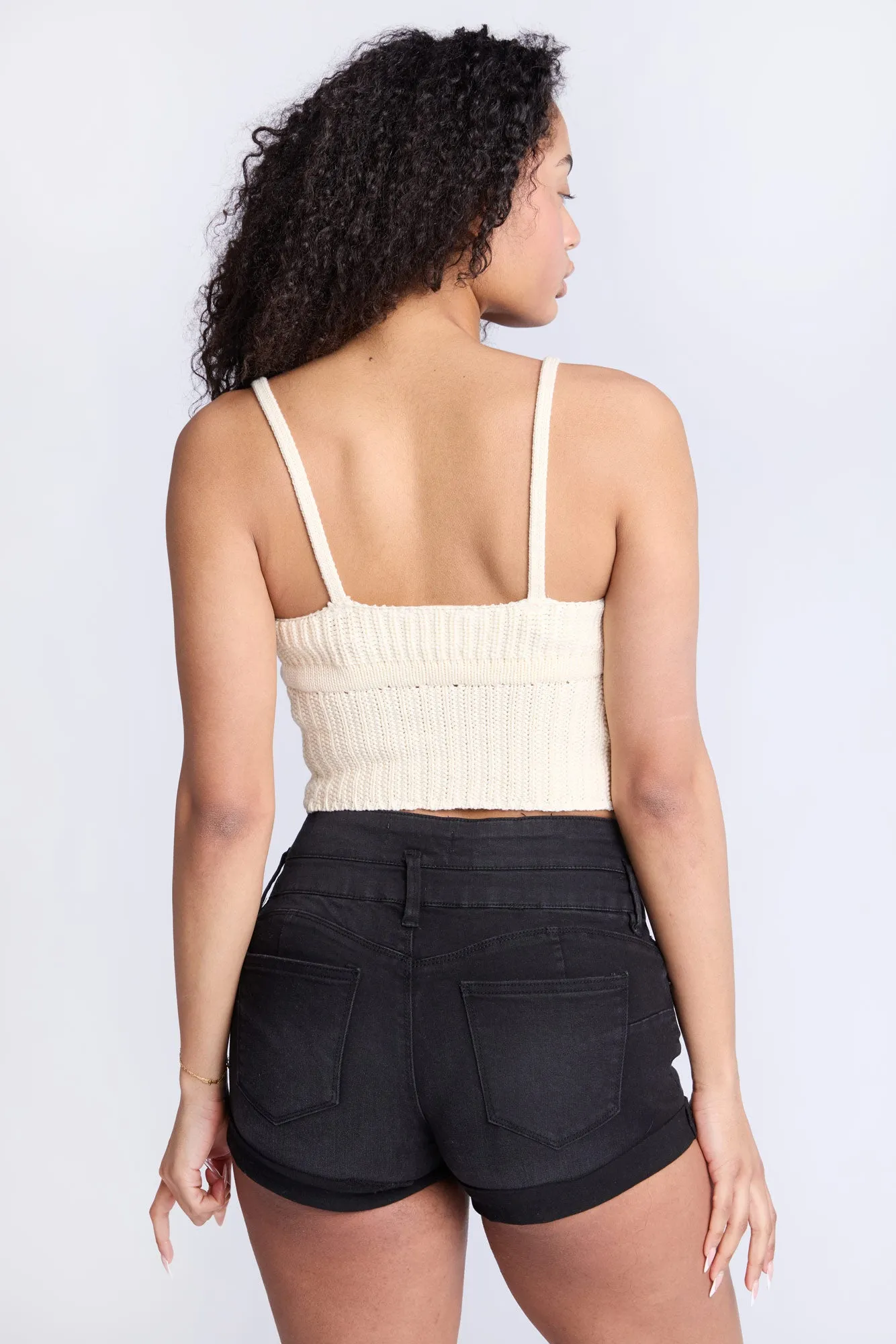 Crochet-Style Tie-Front Tank Top