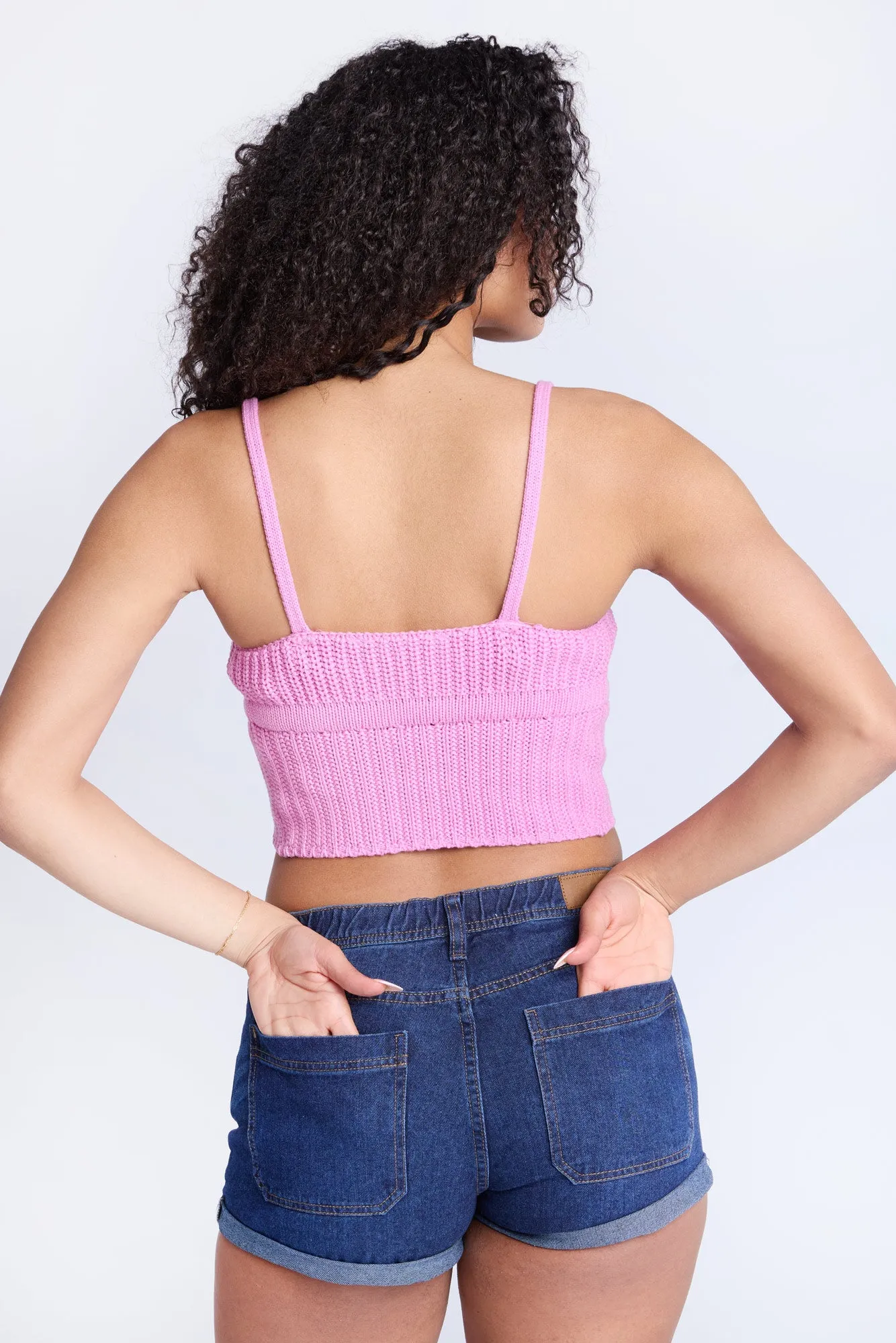 Crochet-Style Tie-Front Tank Top