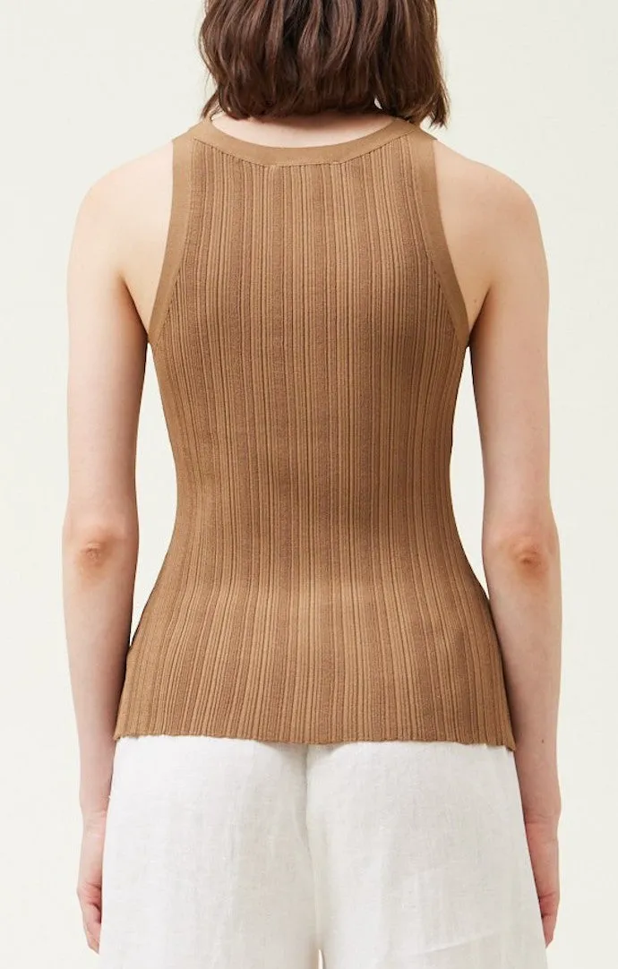 Devi Walnut Ribbed Tank