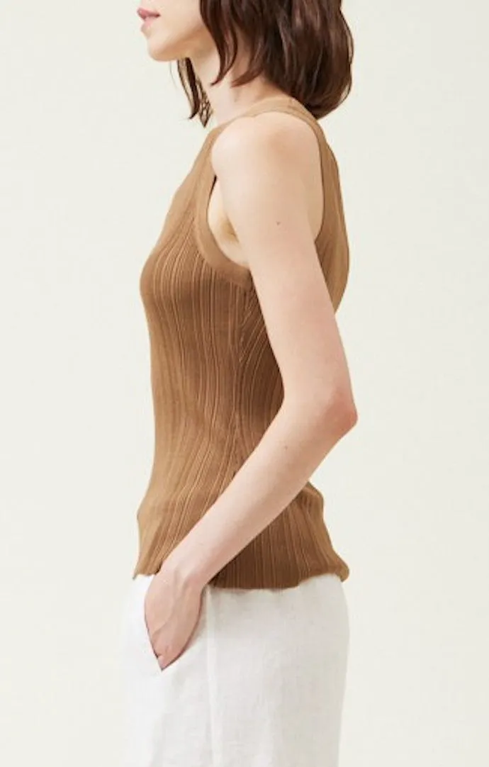 Devi Walnut Ribbed Tank