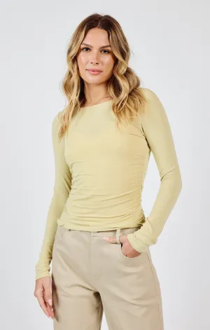 Dua Boat Neck Side Ruched Top