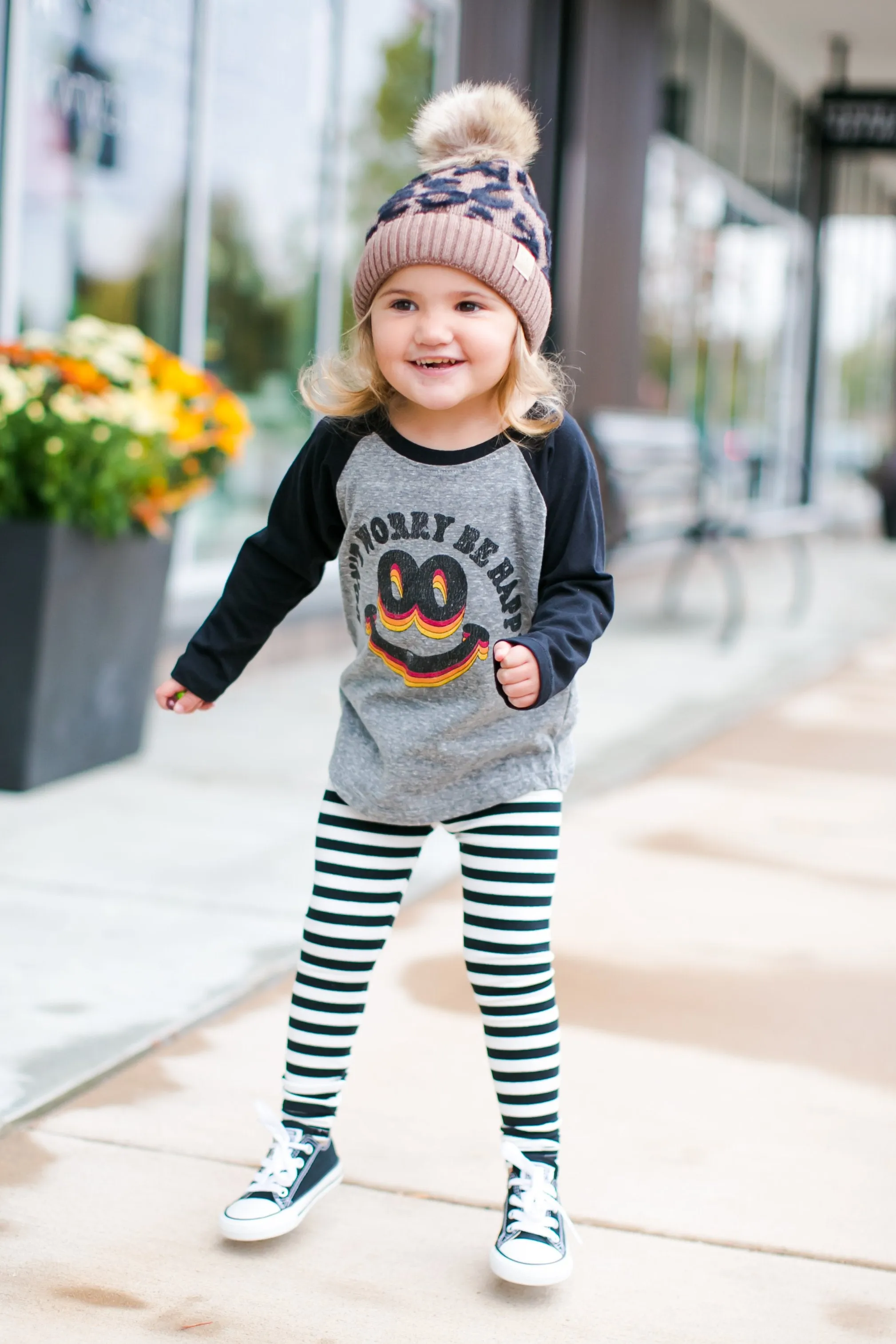 Feather 4 Arrow - Striped Leggings in Black and White