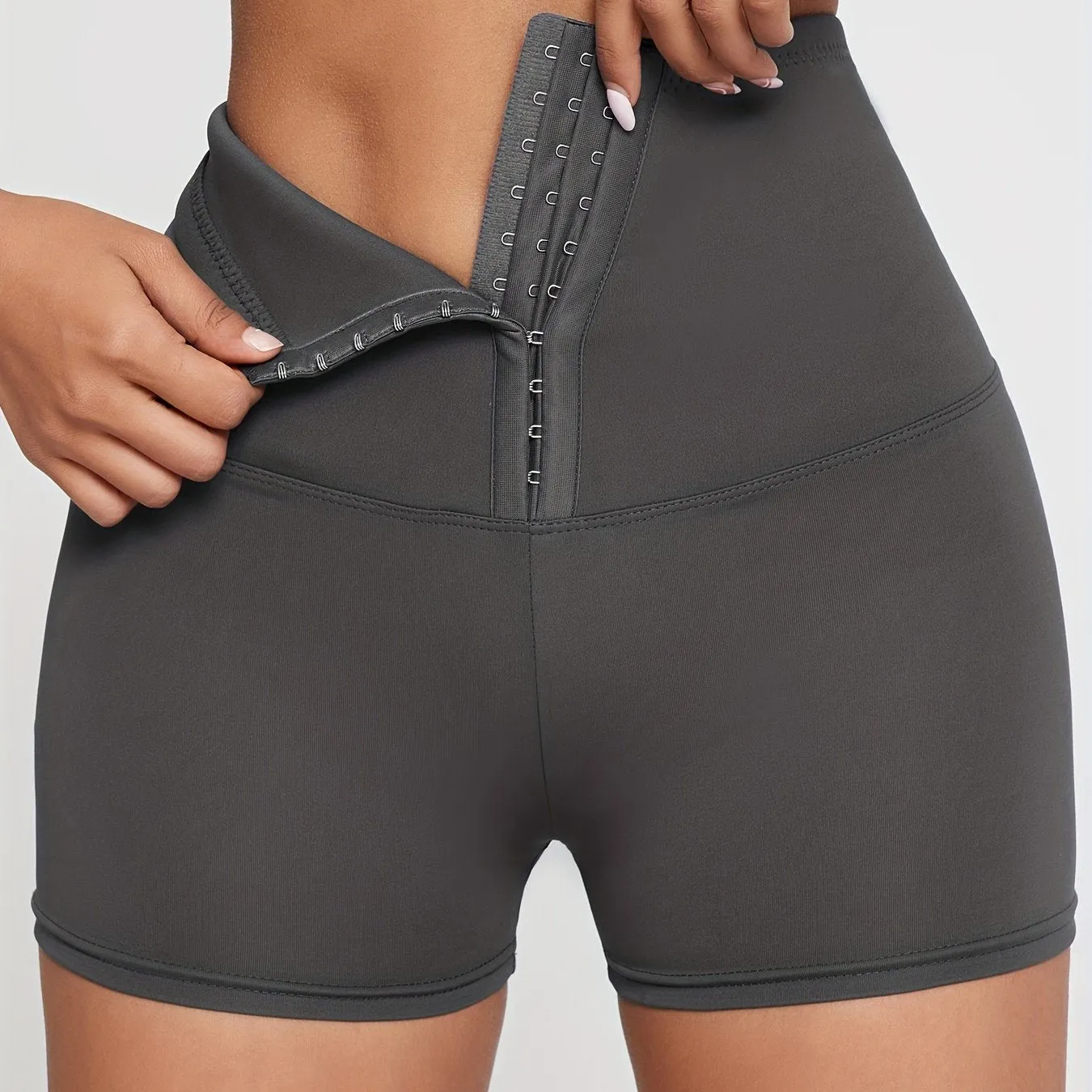 Fitness Buckles High WaistCasual Slim Versatile Shorts