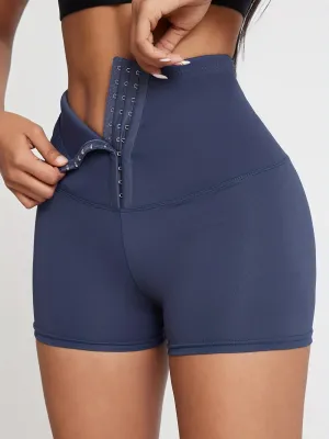 Fitness Buckles High WaistCasual Slim Versatile Shorts
