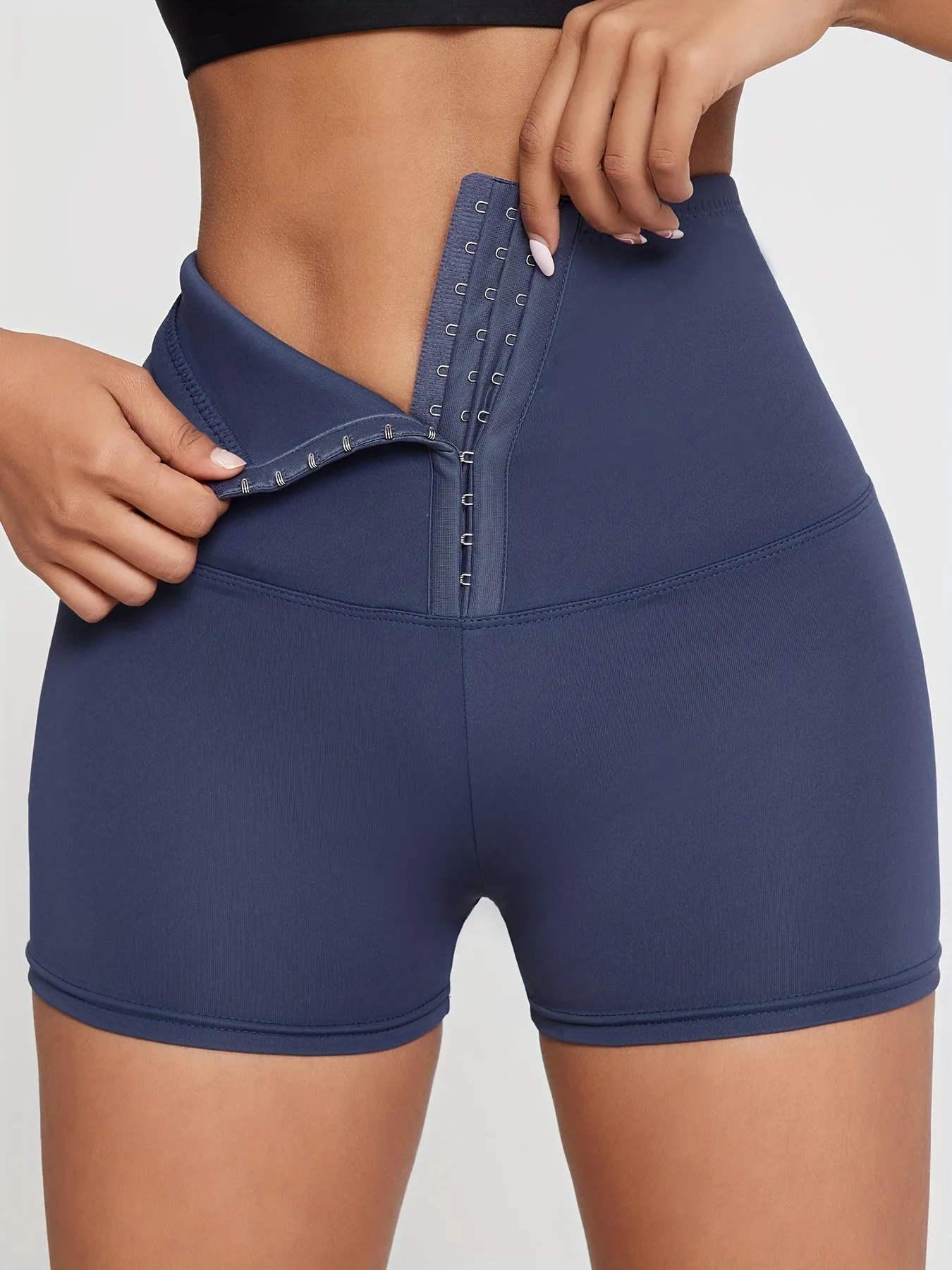 Fitness Buckles High WaistCasual Slim Versatile Shorts