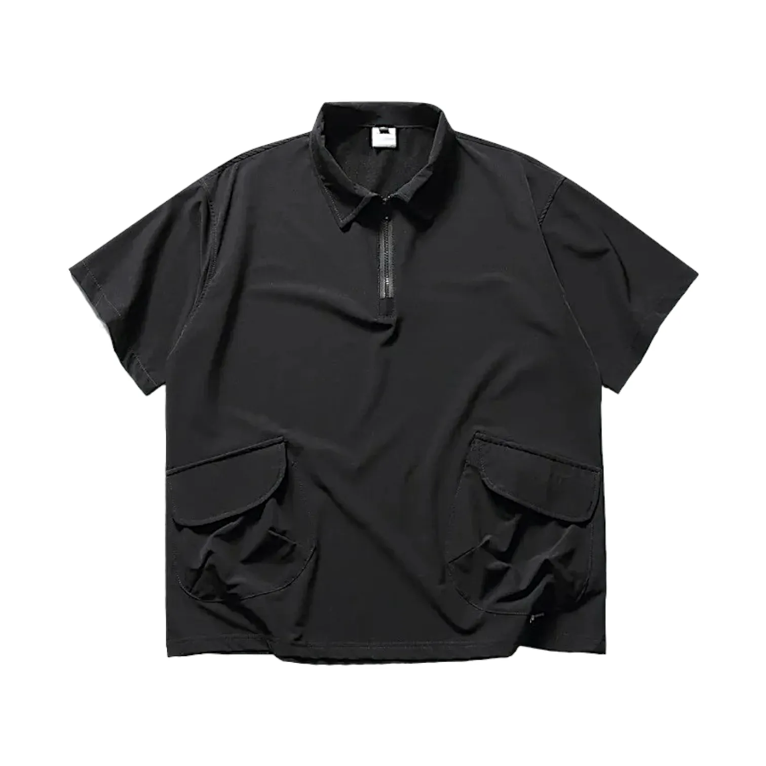 Front pouch zip front polo