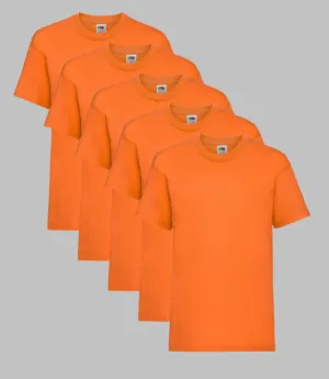 Fruit of the Loom Kid's T-Shirt, Orange, 3-4 to 14-15 Years, (Pack of 5)