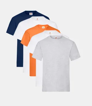 Fruit of the Loom Men's Original T-Shirt | Multicolor | Pack of 5 ( 2x WHT/ORNG/GRY/NVY//OT )