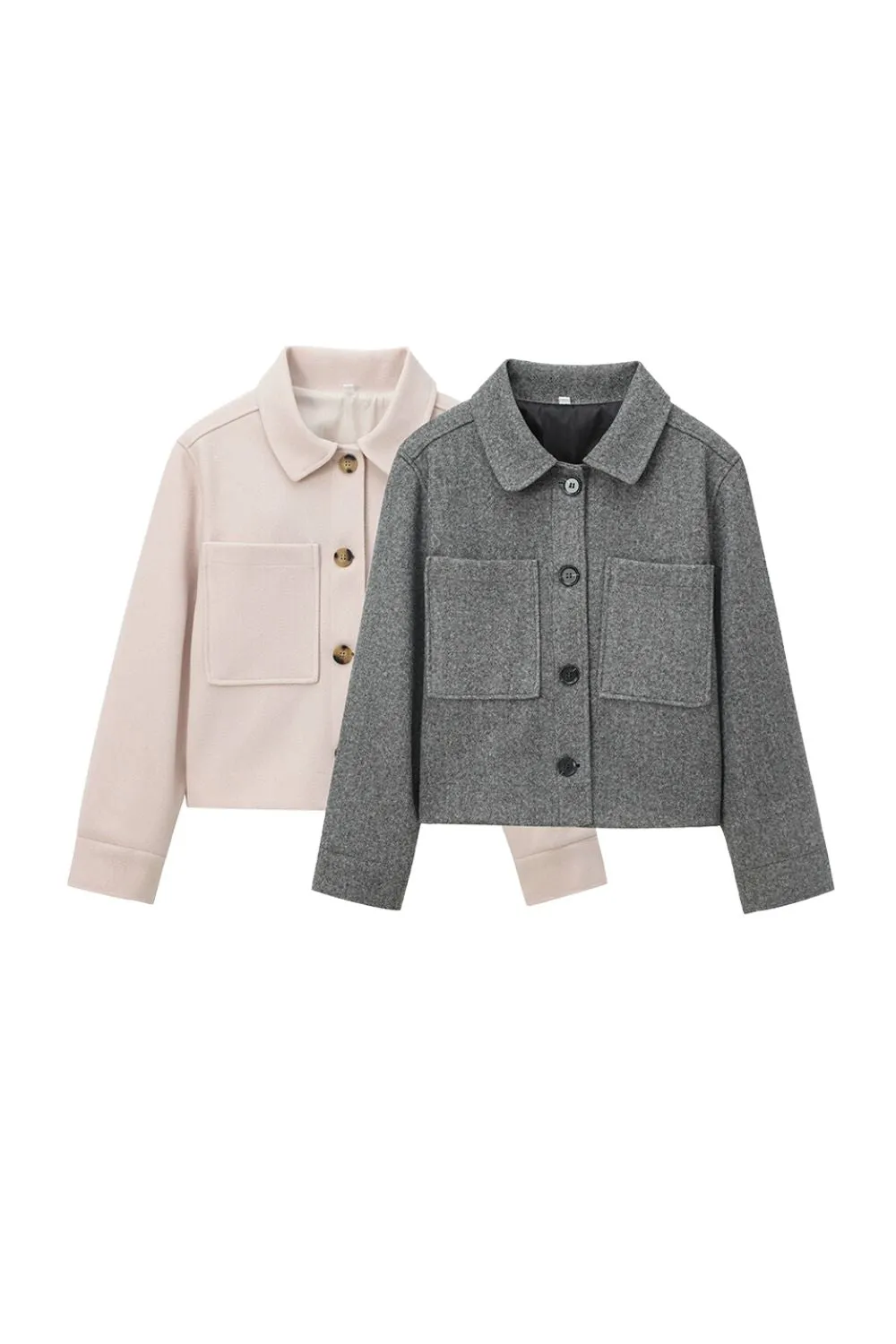 ‘Gianna’ Versatile Gray-Toned Casual Short Jacket