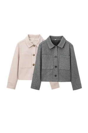 ‘Gianna’ Versatile Gray-Toned Casual Short Jacket