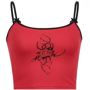 Goth Dark Rose & Spines Gothic Tops