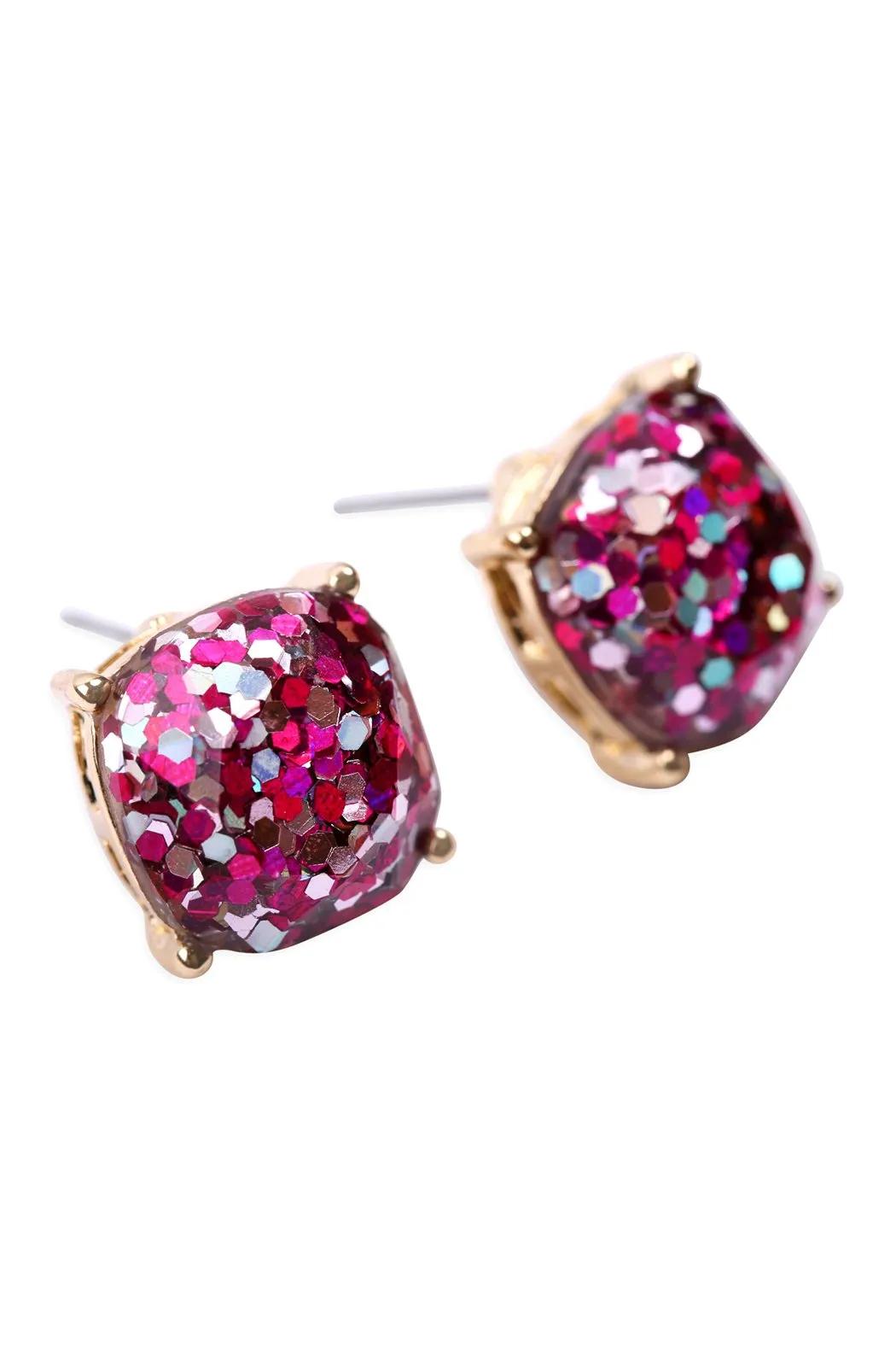 Hde2565 - Cushion Cut Glitter Earrings