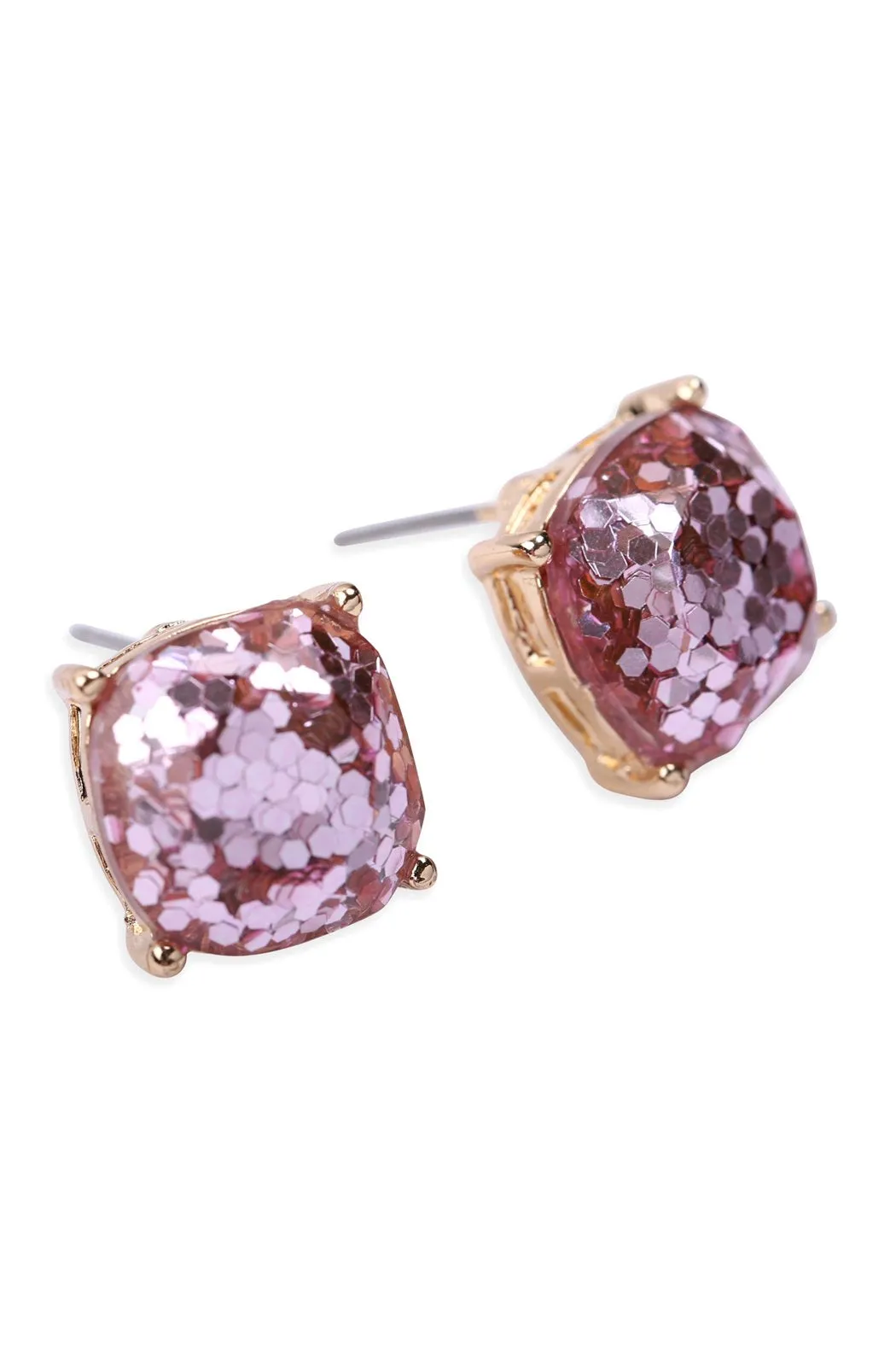 Hde2565 - Cushion Cut Glitter Earrings