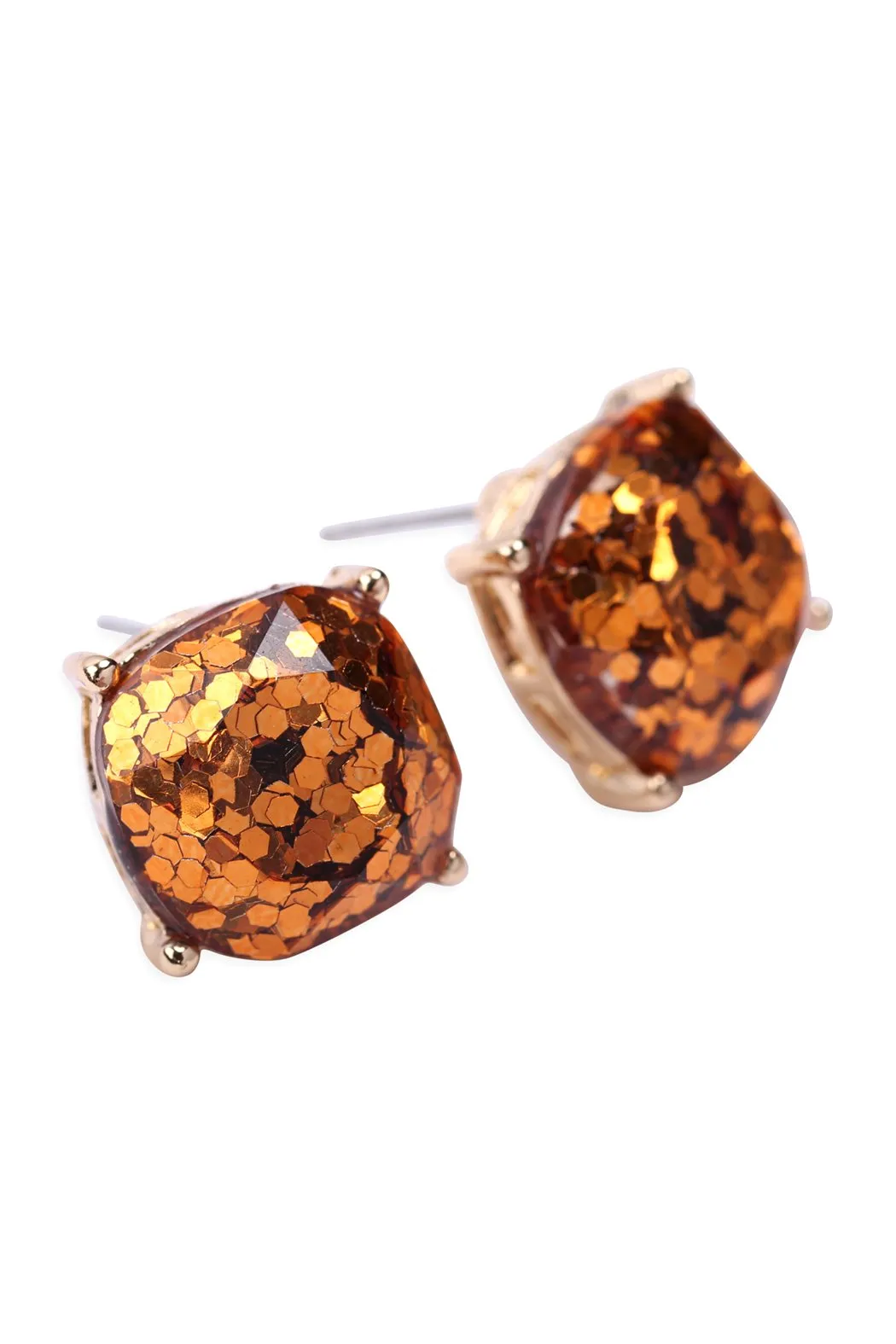 Hde2565 - Cushion Cut Glitter Earrings
