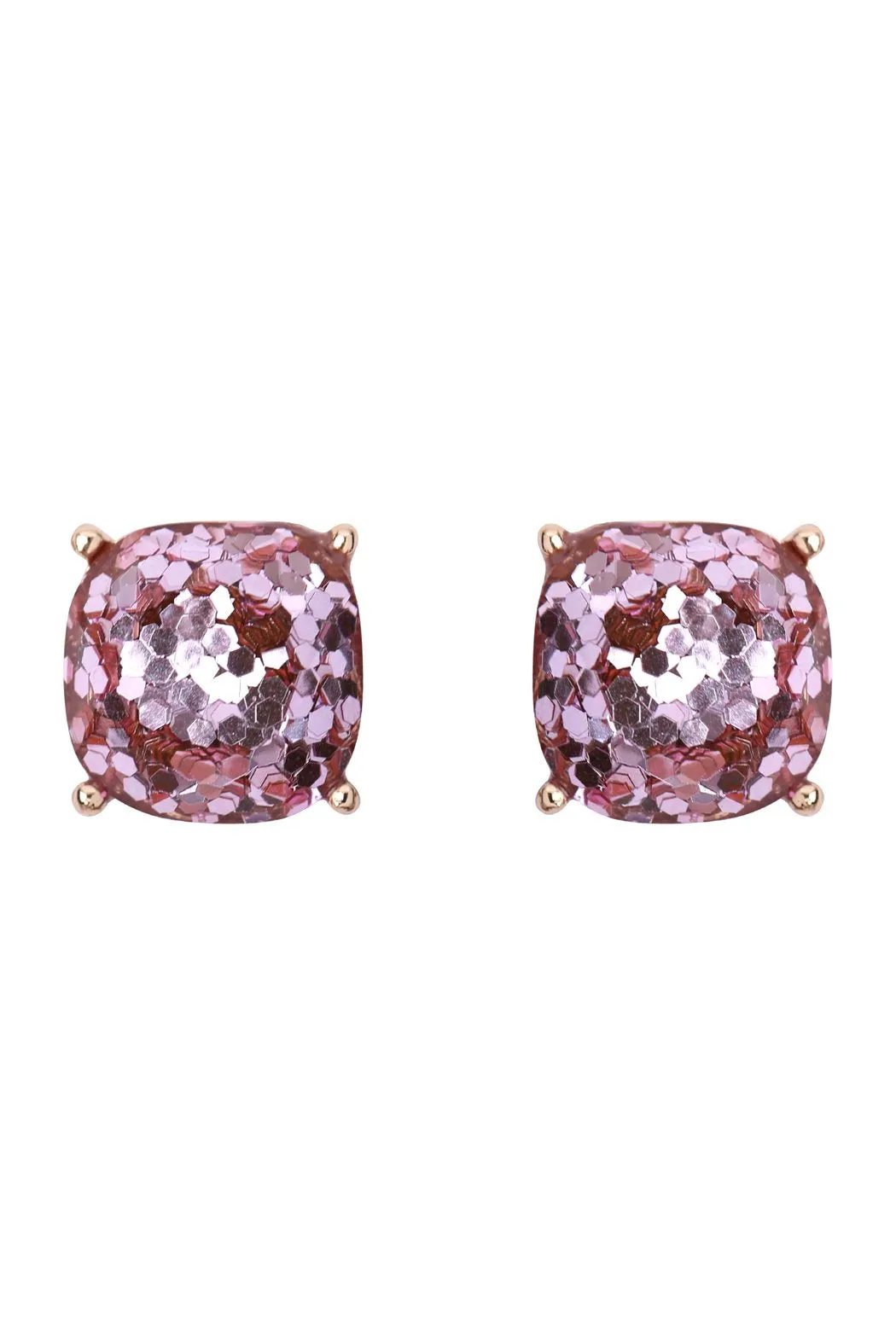 Hde2565 - Cushion Cut Glitter Earrings