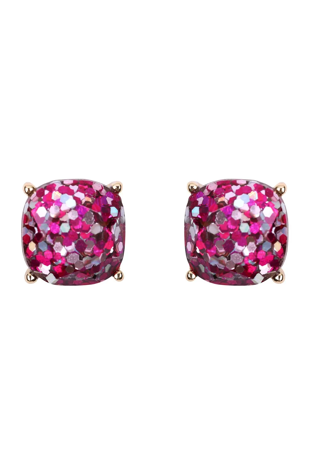 Hde2565 - Cushion Cut Glitter Earrings