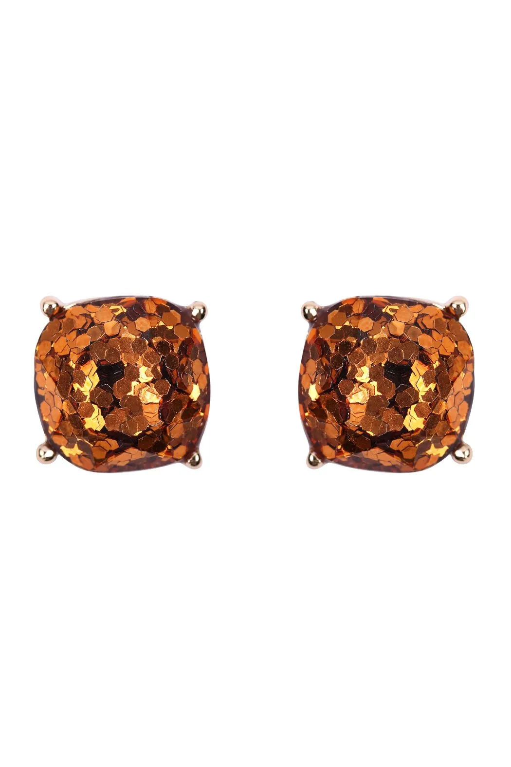 Hde2565 - Cushion Cut Glitter Earrings
