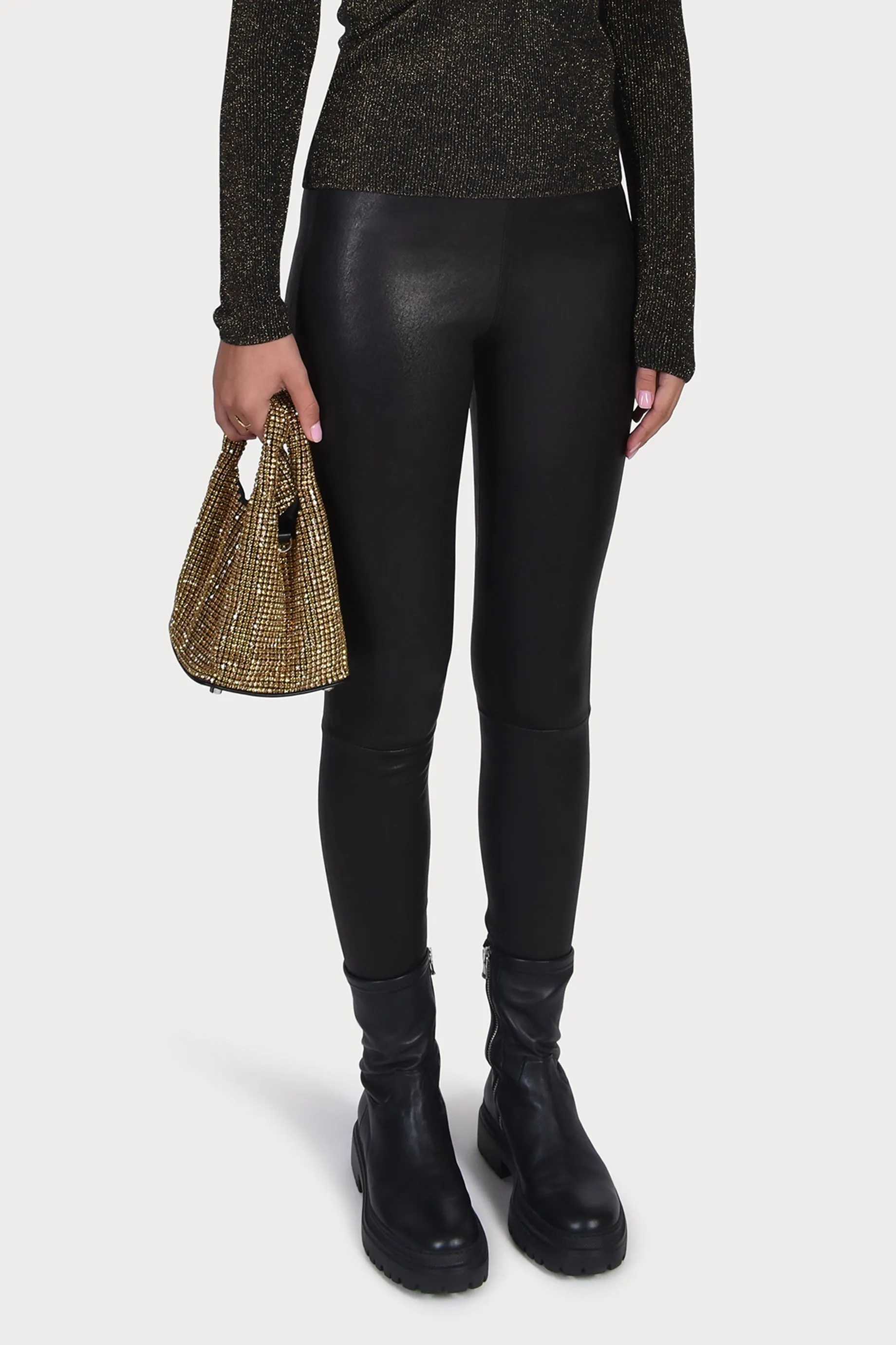 Husk LEATHER LEGGING - Black