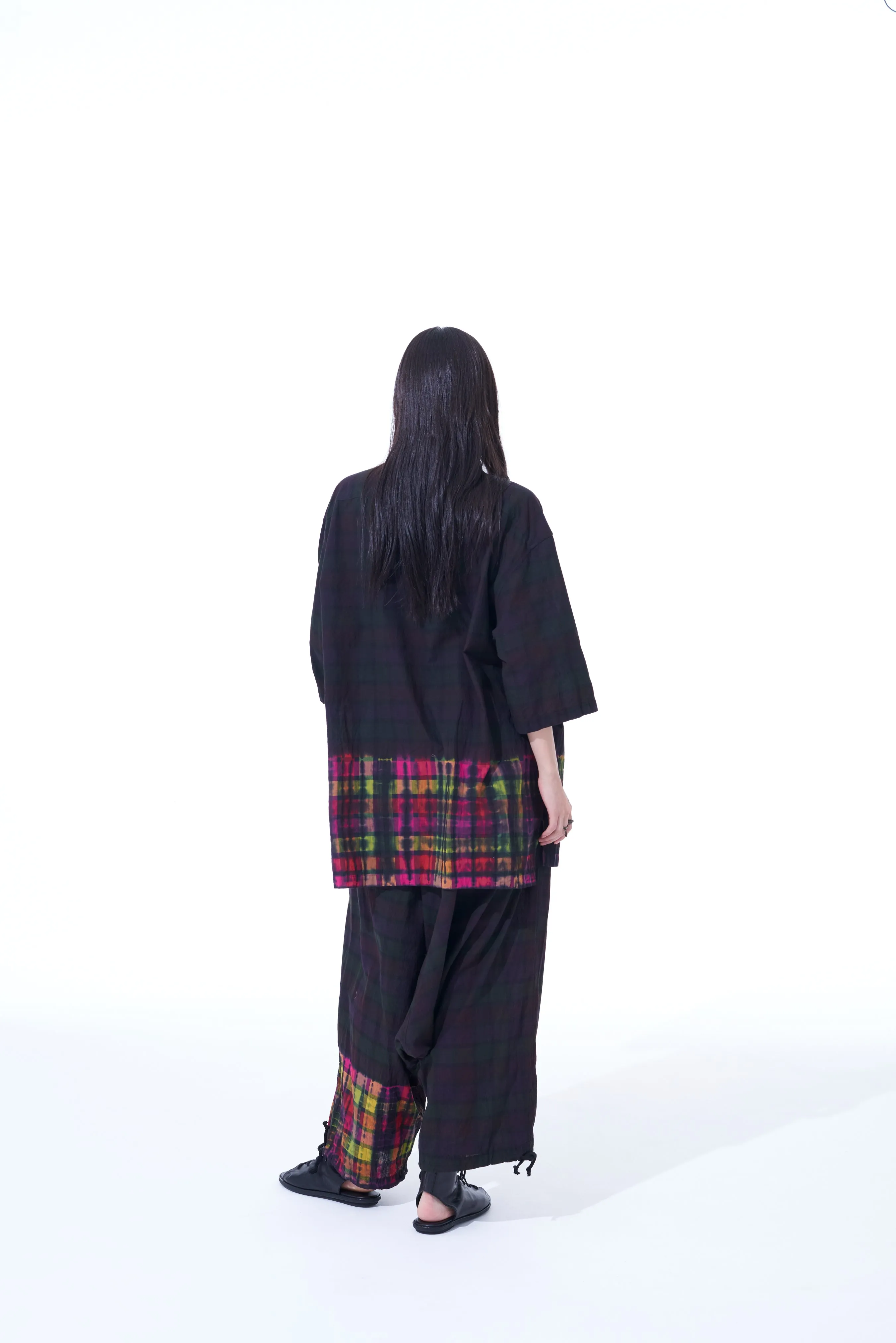 INDIAN MADRAS CHECK TIE-DIE BALLOON SARUEL PANTS