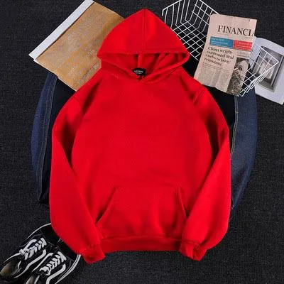 Korean Solid Colored Loose Hooded Sweatshirt Long Sleeved Tops Girlfriends Trendy Women Outerwear
