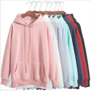 Korean Solid Colored Loose Hooded Sweatshirt Long Sleeved Tops Girlfriends Trendy Women Outerwear