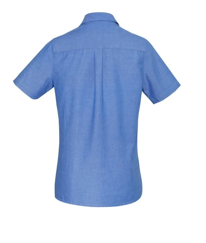Ladies Wrinkle Free, Chambray Short Shirt Shirt