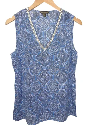 Light Summer Beaded Print Sleeveless Top
